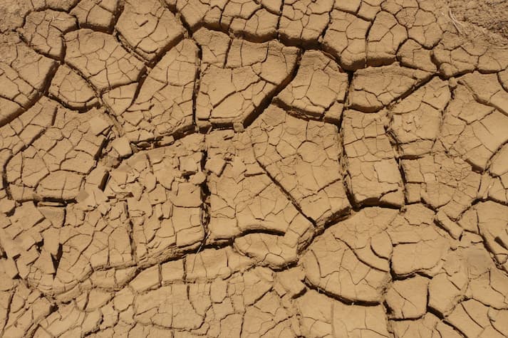 Dry cracked soil